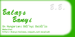 balazs banyi business card